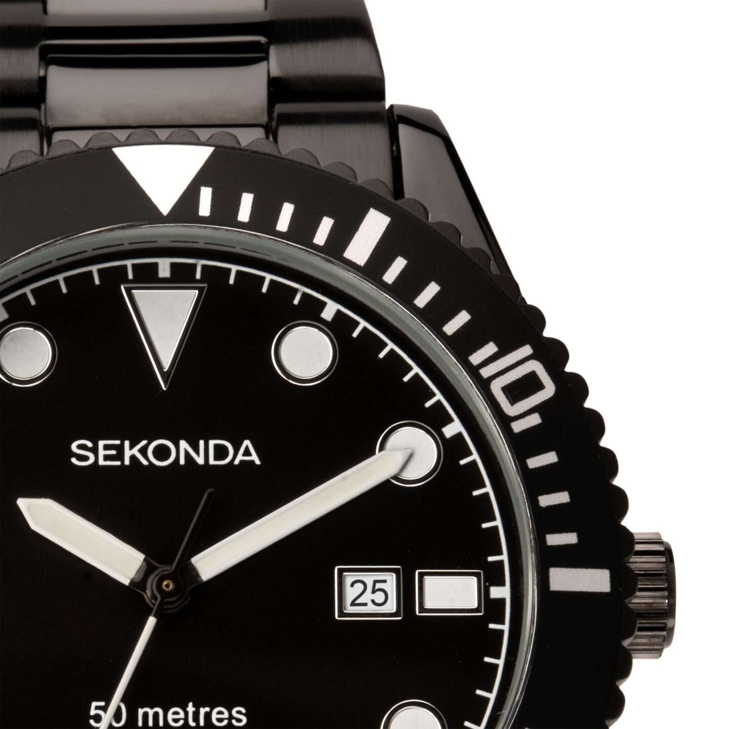 Sekonda Black Mens Watch 1980 Quartz Black Dial Black Stainless Steel