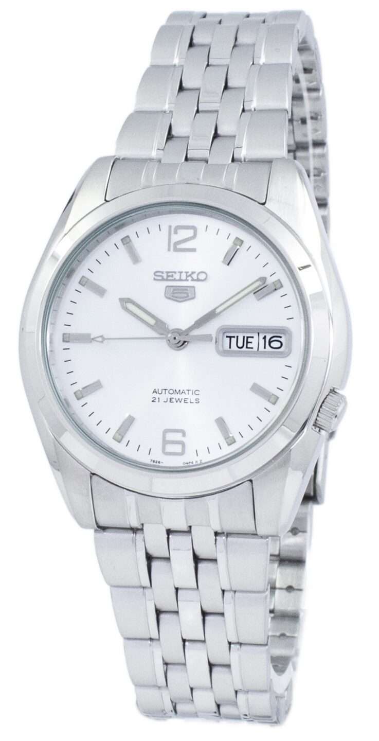 Seiko 5 Automatic Silver Dial Stainless Steel Mens Watch SNK385K1