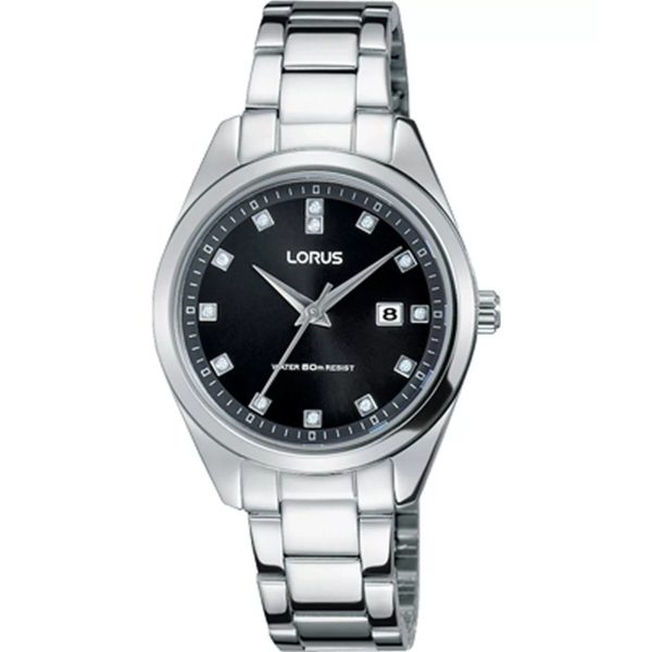 Lorus Dress Stainless Steel Black Sunray Dial Women's Watch RJ243BX9