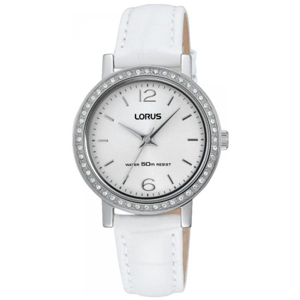 Lorus Dress White Leather Strap Ladies Watch