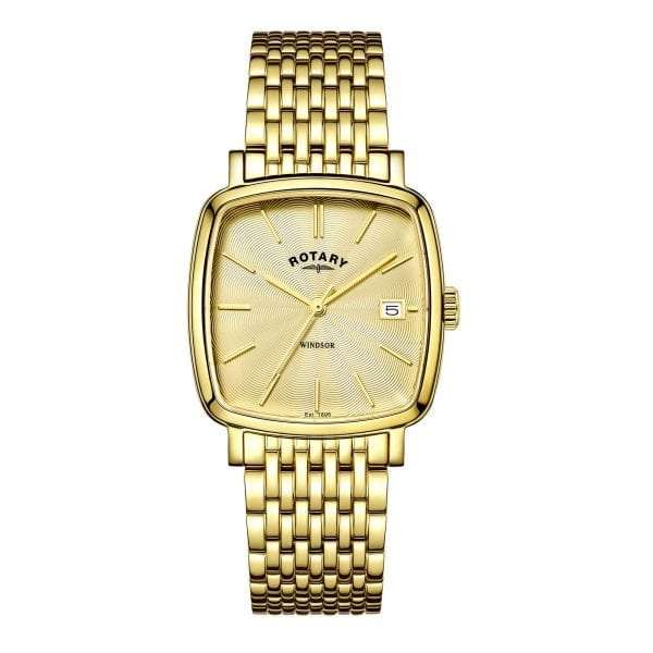 Rotary Windsor Gold Men’s Cushion Watch