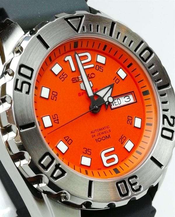 Seiko 5 Sports Automatic Orange Dial Monster Men's Watch SRPB39K1 - Image 4