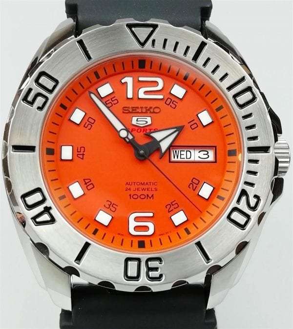 Seiko 5 Sports Automatic Orange Dial Monster Men's Watch SRPB39K1 - Image 5