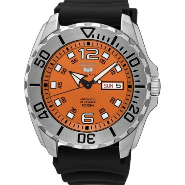 Seiko 5 Sports Automatic Orange Dial Monster Men's Watch SRPB39K1