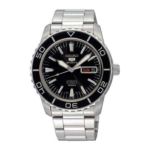 seiko 5 sports automatic black dial stainless steel