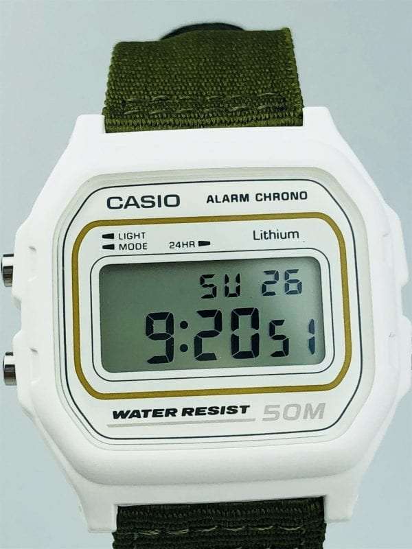 Casio Collection Khaki Fabirc Strap Unisex Alarm Chronograph W-59B-1-3AVEF - Image 2