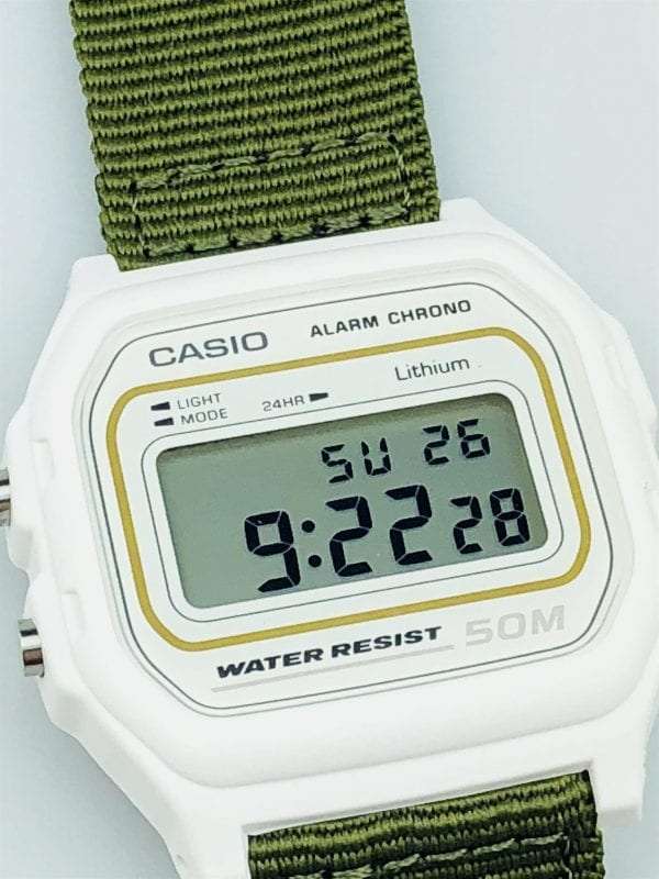 Casio Collection Khaki Fabirc Strap Unisex Alarm Chronograph W-59B-1-3AVEF - Image 4