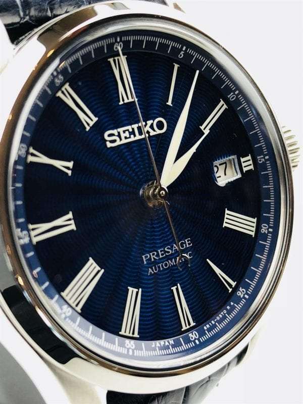 Seiko Presage The Shippo Enamel Silver Steel Case Blue Crocodile ...