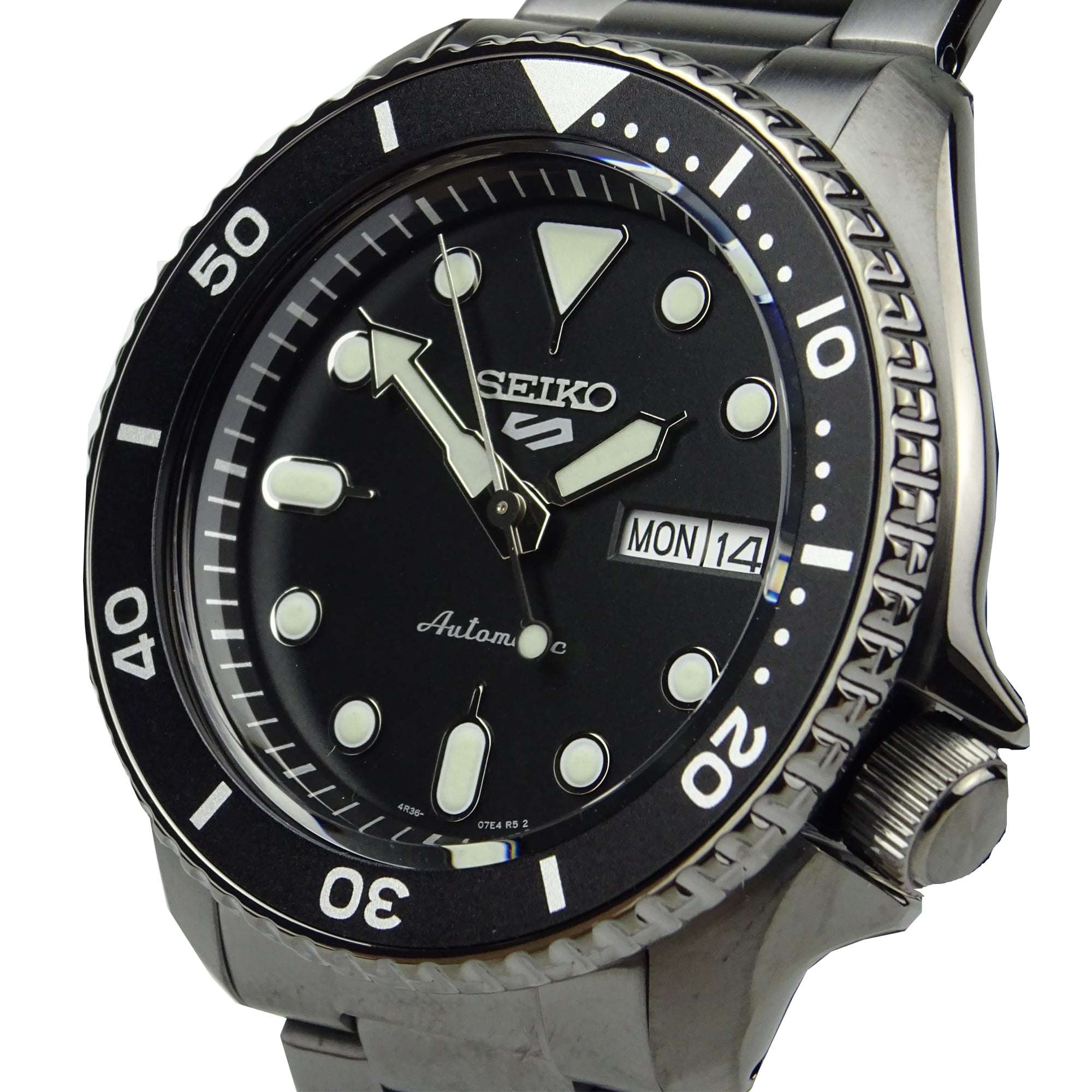 seiko 5 sports automatic black dial stainless steel