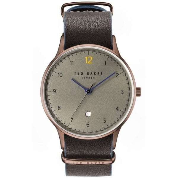 Ted Baker Ethan Quartz Grey Dial Black Leather Strap Men's Watch TE50519005