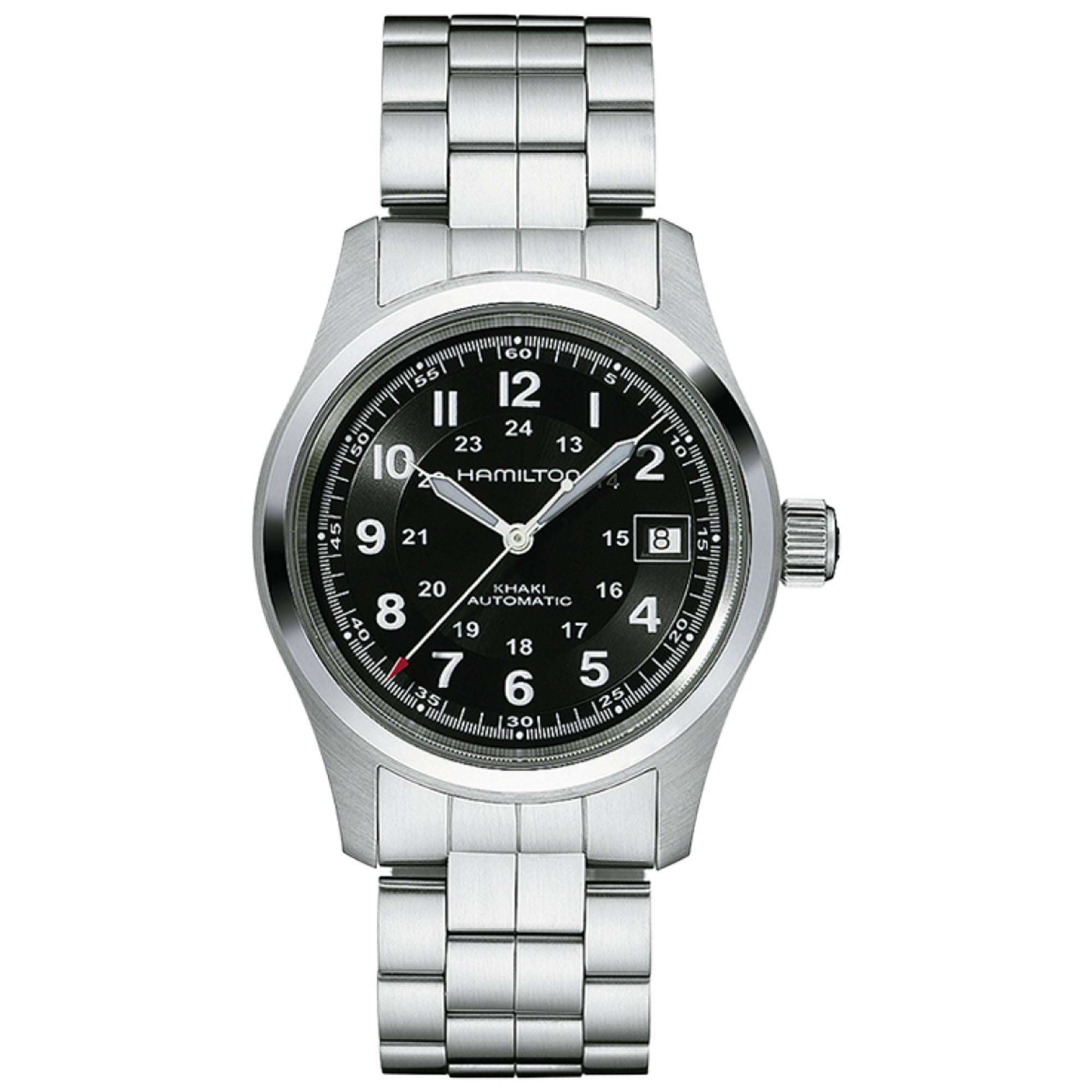 Hamilton Khaki Field Black Dial Stainless Steel Men's Watch (H70455133)