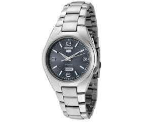 Seiko 5 Automatic Black Dial Silver Stainless Steel Men's Watch SNK621K1