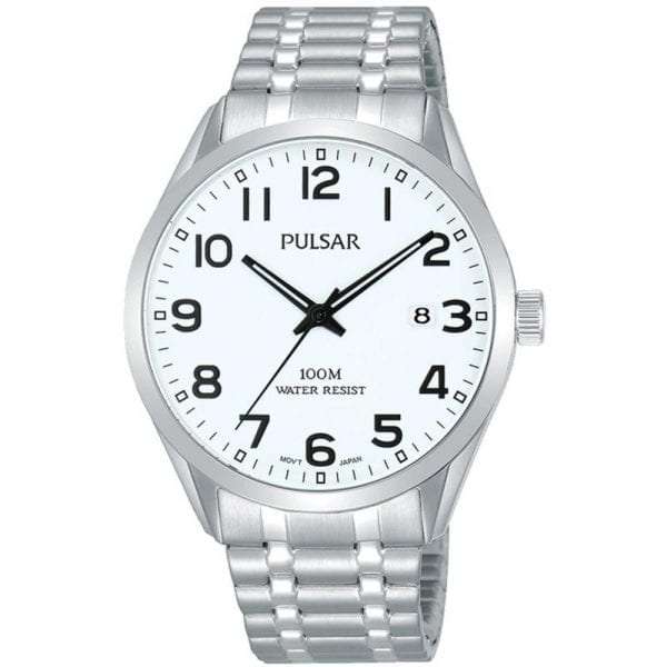 Pulsar Classic Quartz White Dial Silver Stainless Steel Bracelet Men's Watch PS9559X1 RRP £69.95