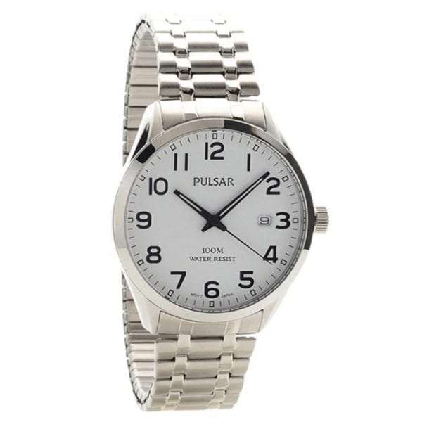 Pulsar Classic Quartz White Dial Silver Stainless Steel Bracelet Men's Watch PS9559X1 RRP £69.95