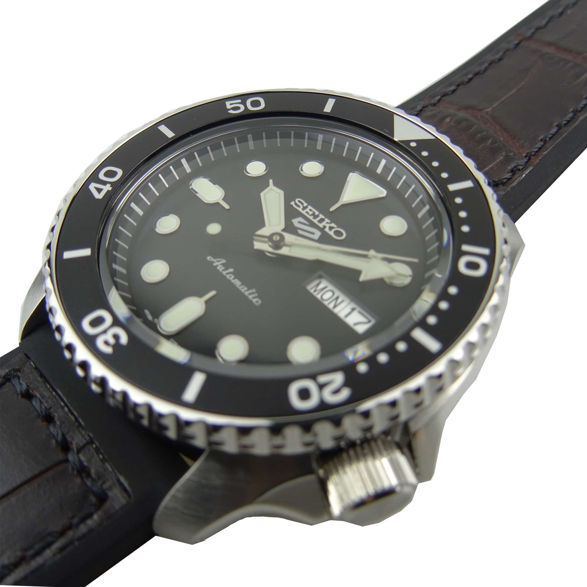 seiko 5 sports leather strap