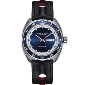 Hamilton Pan Europ Auto American Classic Black Leather Strap Blue Dial Men's Watch H35405741