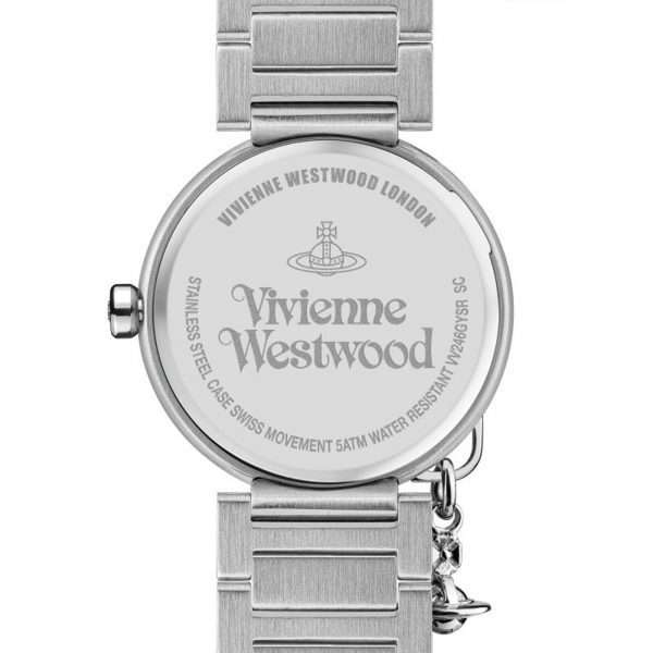 Vivienne Westwood Poplar Quartz Movement Grey Dial Stainless Steel Bracelet Ladies Watch VV246GYSR - Image 4