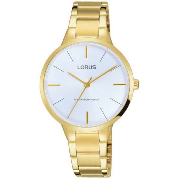 Lorus Quartz Movement White Dial Gold-plated PVD Bracelet Women's Watch RRS98VX9