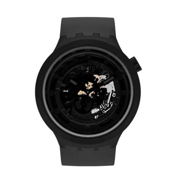 Swatch Big Bold Next Quartz Black BioCeramic Silicone Watch SB03B100