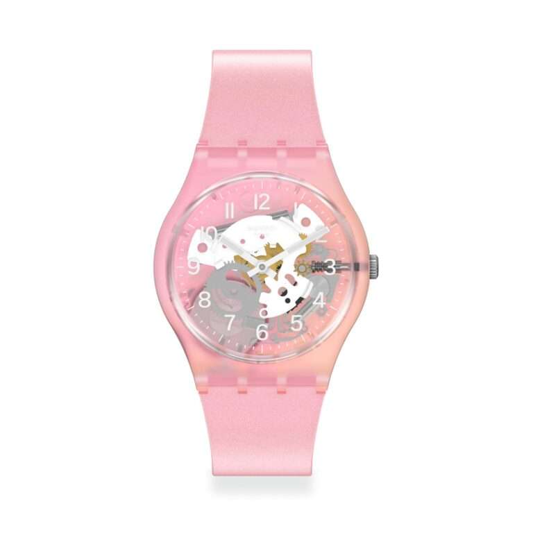 Swatch Pink Watch GP173 Skydawn Quartz Pink Dial Pink Strap Unisex