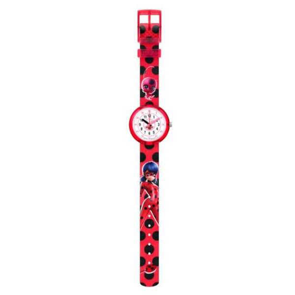 Flik-Flak Ladybug Quartz White Dial Red Plastic Strap Children's Watch FPNP106 - Image 3