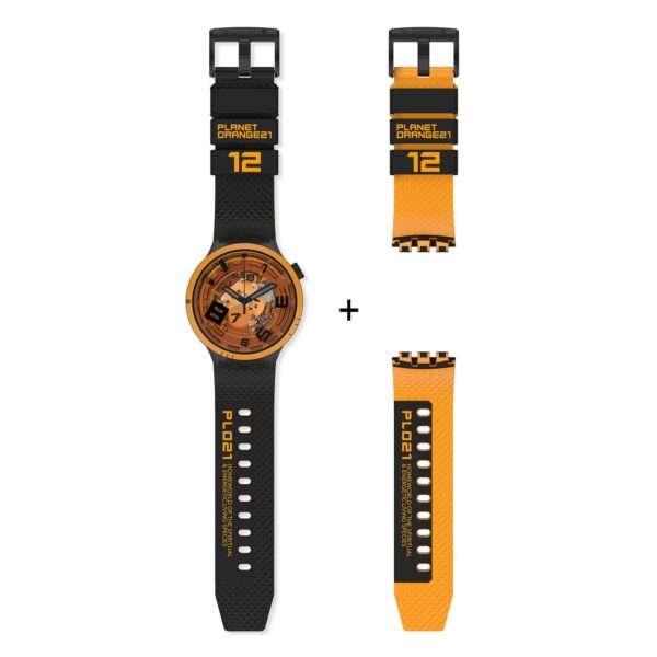 Swatch Big Bold Oops! Transparent Dial Black Silicone Strap Unisex Watch SB01B127 - Image 3