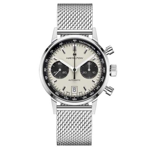 Hamilton American Classic Intra-Matic Automatic Chronograph White Dial Milanese Bracelet Men's Watch H38416111