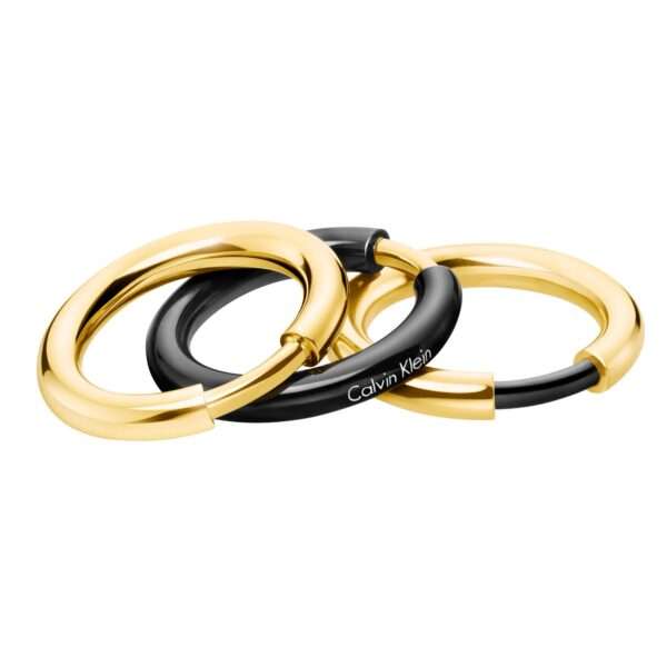 Calvin Klein Two Tone Set of Three Disclosed Rings Ladies Jewellery Medium KJ5FBR200107