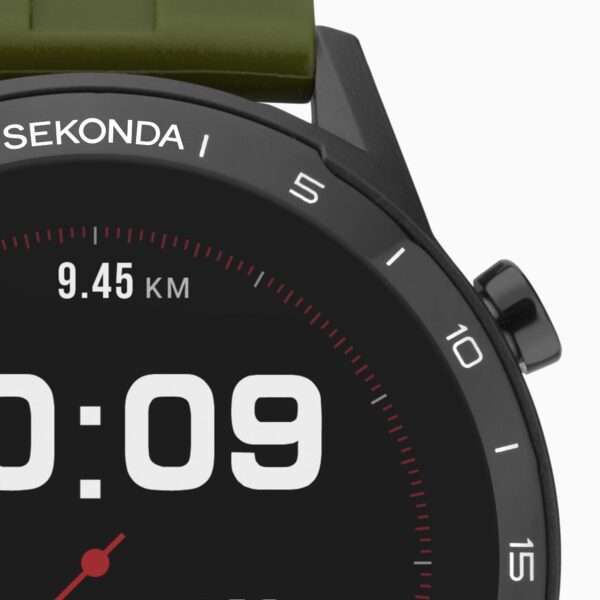 Sekonda Black Interactive Dial Green Silicone Strap Men's Smart Watch 1993 - Image 3