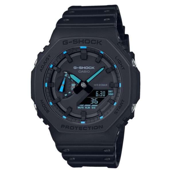 Casio G-Shock Octagon Series ‘CasiOak’ Quartz Grey Dial Grey Silicone Strap Mens Watch GA-2100-1A2ER