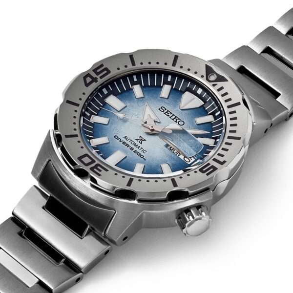 Seiko Prospex Antarctica Monster Save the Ocean Automatic Blue Dial Stainless Steel Bracelet Men's Watch SRPG57K1 - Image 2