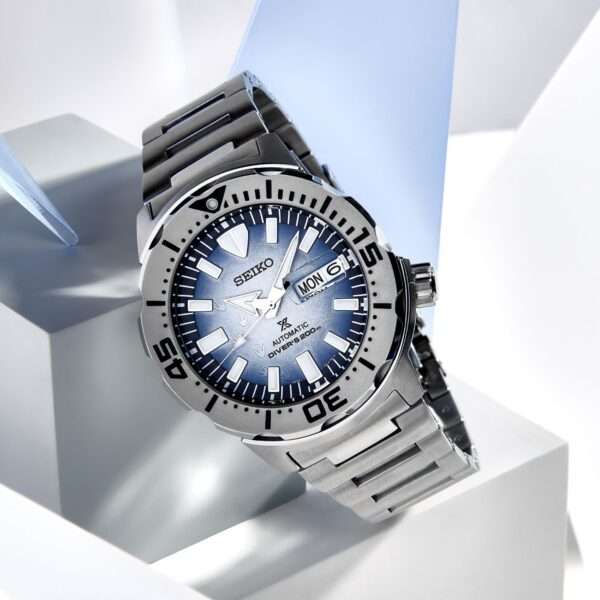 Seiko Prospex Antarctica Monster Save the Ocean Automatic Blue Dial Stainless Steel Bracelet Men's Watch SRPG57K1 - Image 5