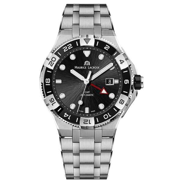 Maurice Lacroix Aikon Venturer GMT Automatic Black Dial Steel Strap ...