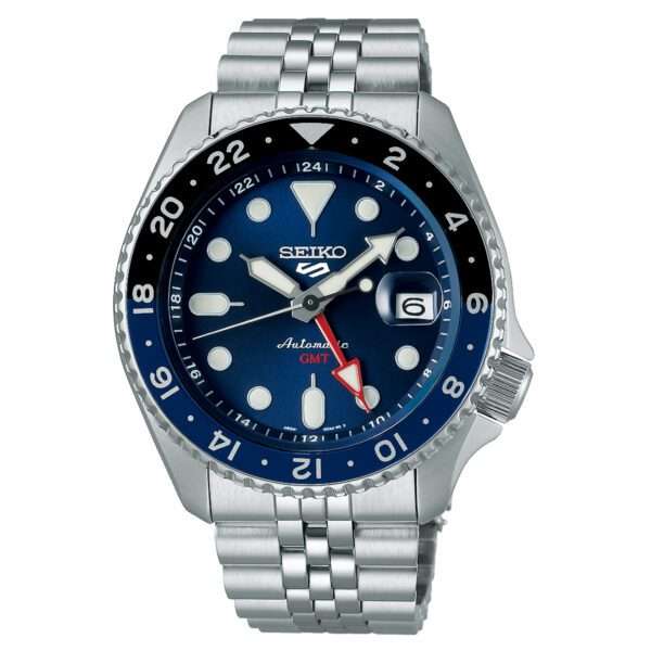 Seiko 5 Sports GMT Automatic Blue Dial Stainless Steel Bracelet Mens ...