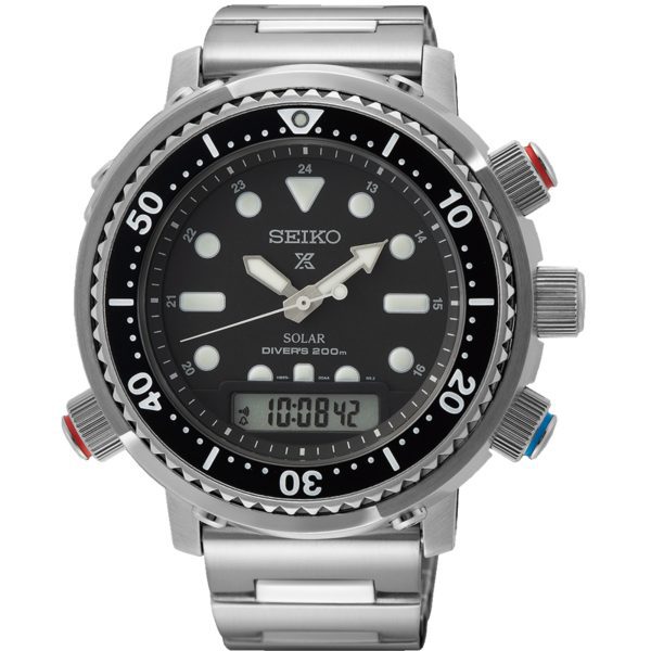 Seiko Prospex Solar Arnie Hybrid Divers 40th Anniversary Automatic Black Dial Stainless Steel Bracelet SNJ033P1