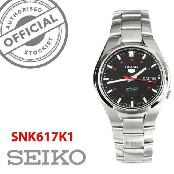 Seiko 5 Automatic Black Dial Stainless Steel Men's Watch SNK617K1 - Image 7