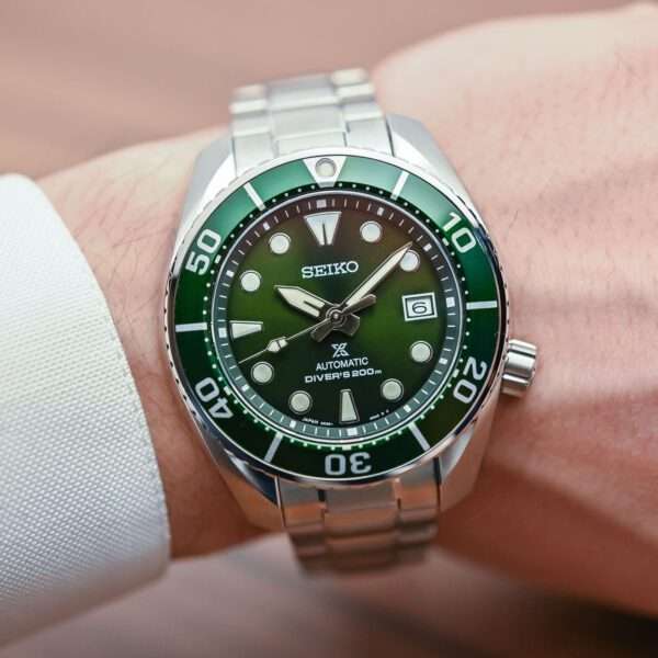 Seiko Prospex 'Sumo' Automatic Green Dial Stainless Steel Bracelet Men's Watch SPB103J1 - Image 5