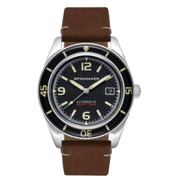 Spinnaker Fleuss Lumber Black Brown Leather Strap Mens Watch SP-5055-01