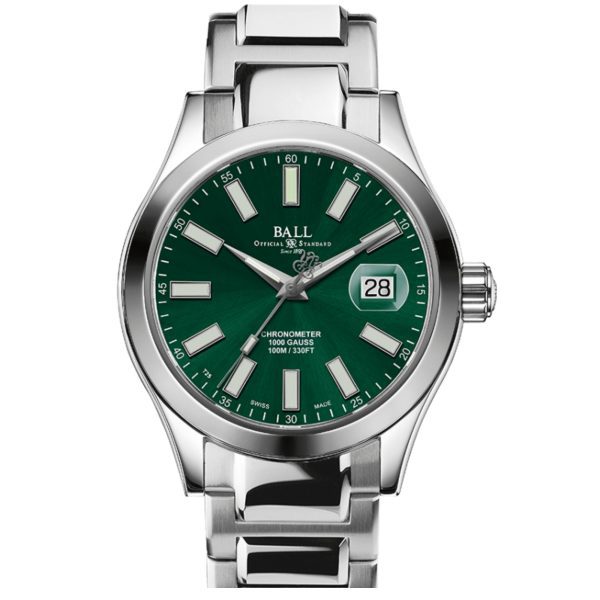 Ball Marvelight Chronometer Green Dial Stainless Steel Bracelet Mens Watch NM9026C-S6CJ-GR