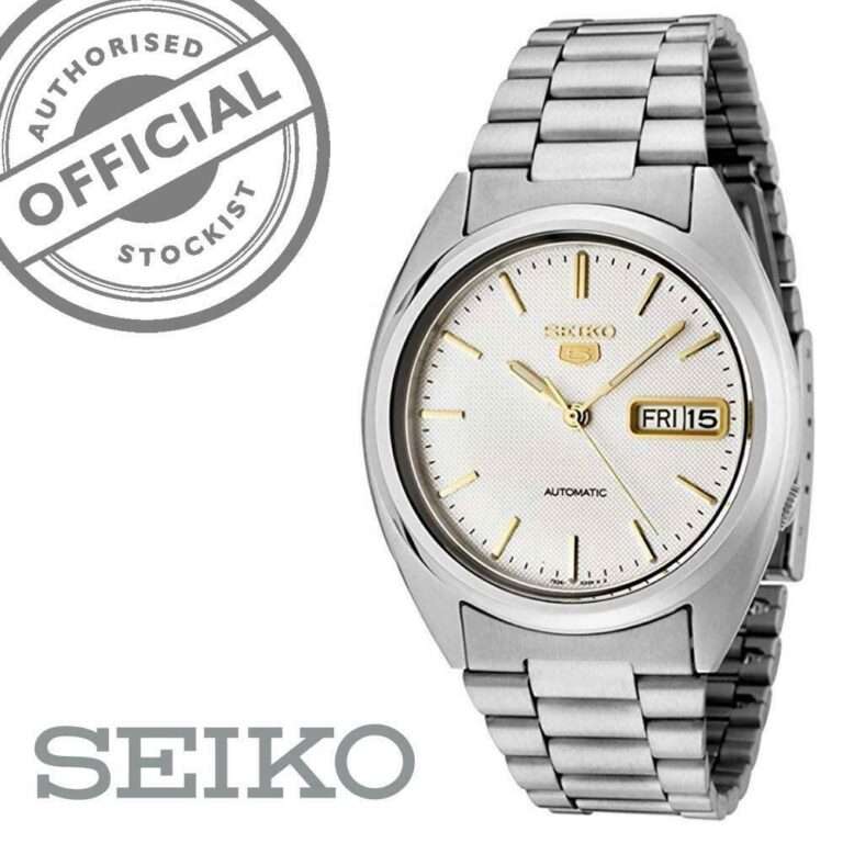 Seiko 5 Automatic White Dial Silver Stainless Steel Men's Watch