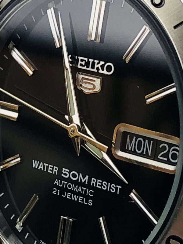 Seiko 5 Automatic Black Dial Stainless Steel Men's Watch SNKE01K1 - Image 5