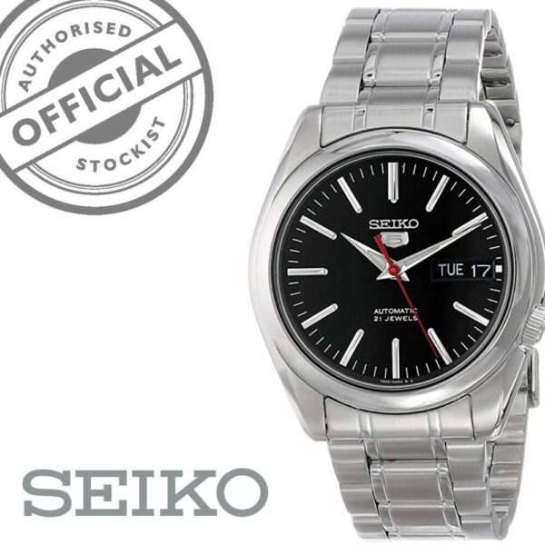 Seiko 5 Automatic Black Dial Stainless Steel Bracelet Men's Watch SNKL45K1 - Image 17