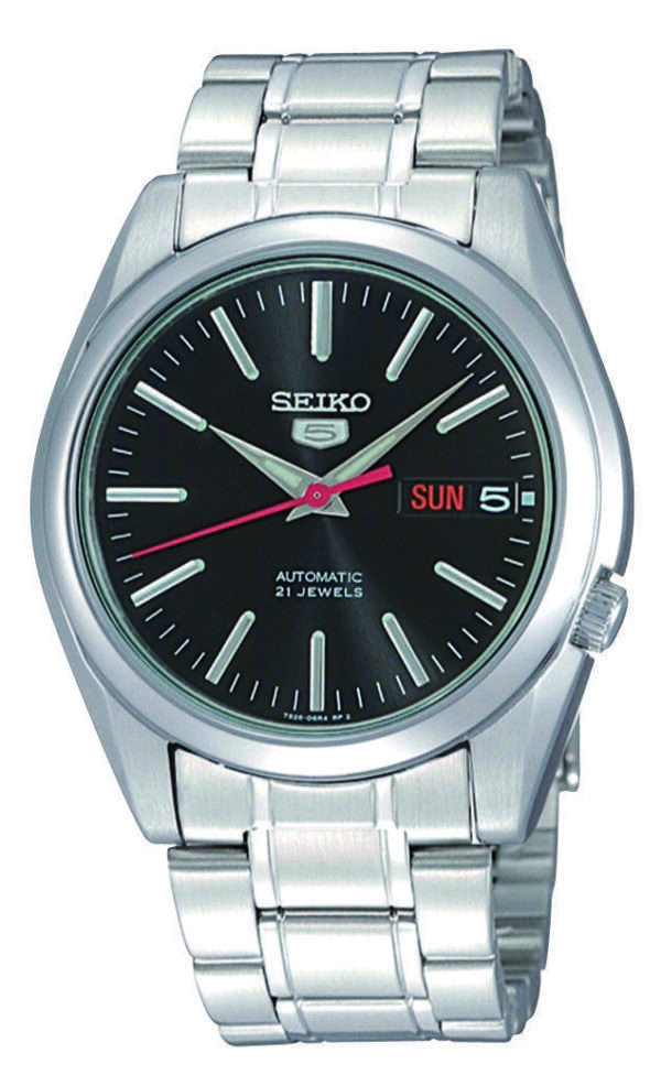 Seiko 5 Automatic Black Dial Stainless Steel Bracelet Men's Watch SNKL45K1 - Image 30