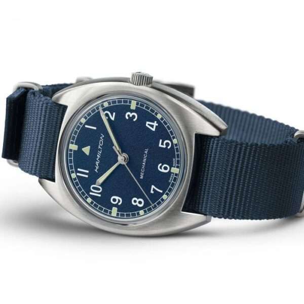 Hamilton Khaki Pilot Pioneer Mechanical Automatic Blue Dial Blue Textile Strap Men's Watch H76419941 - Image 2