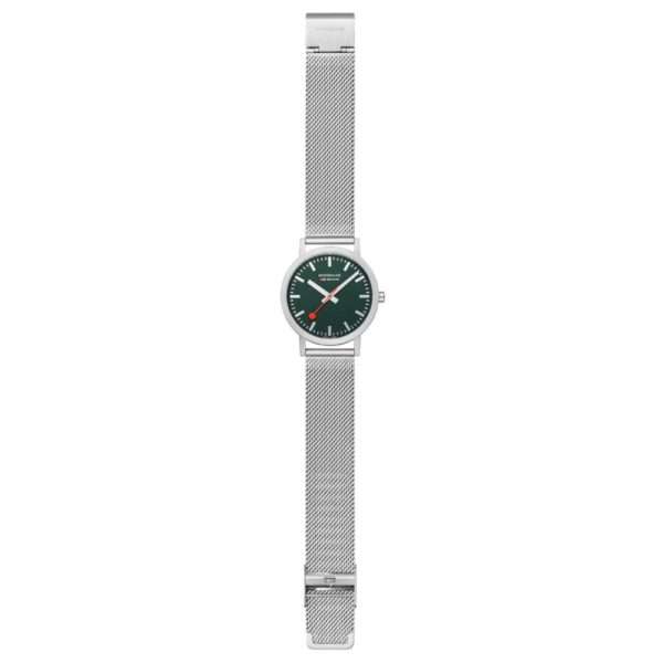 Mondaine Classic Forest Green Dial Mesh Bracelet Unisex Watch A660.30314.60SBJ - Image 5