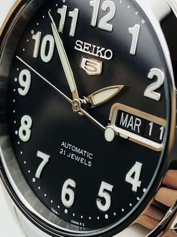 Seiko 5 Automatic Black Dial Stainless Steel Men's Watch SNK381K1