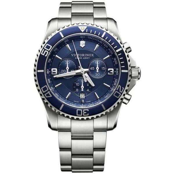 Victorinox Maverick Chronograph Quartz Blue Dial Stainless Steel Bracelet Men's Watch 241689