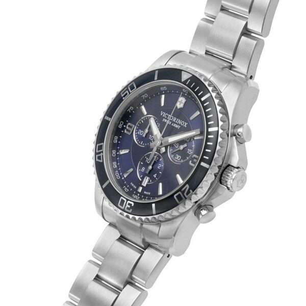 Victorinox Maverick Chronograph Quartz Blue Dial Stainless Steel Bracelet Men's Watch 241689 - Image 4