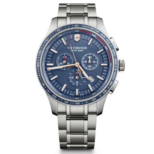 Victorinox Swiss Army Alliance Sport Chronograph Blue Dial Silver Stainless Steel Bracelet Men's Watch 241817