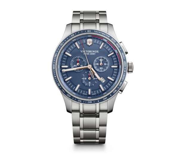 Victorinox Swiss Army Alliance Sport Chronograph Blue Dial Silver Stainless Steel Bracelet Men's Watch 241817 - Image 7